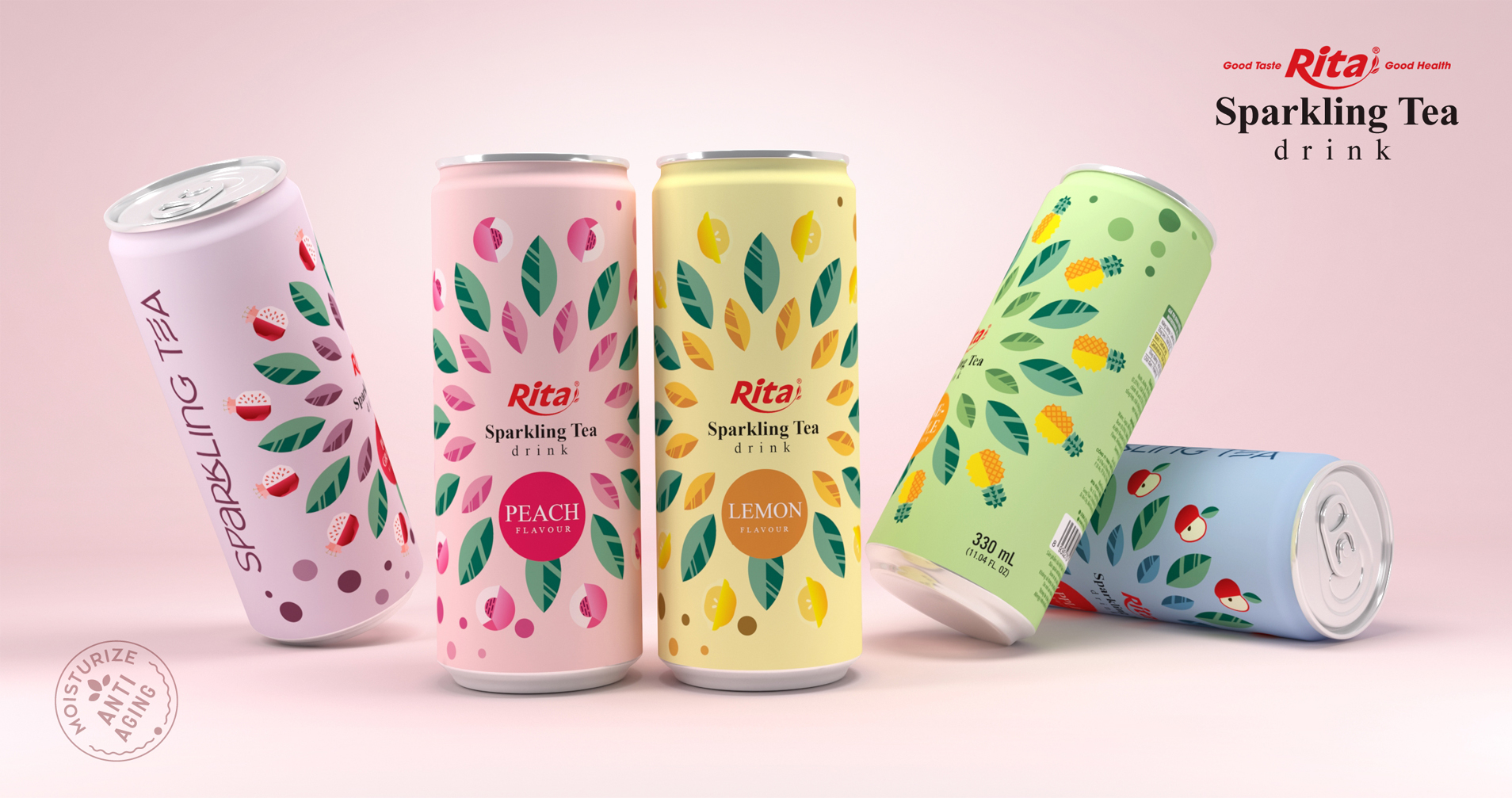 Sparkling Tea with fruit flavour from RITA Beverage manufacturer