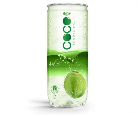 Sparking coconut water with kiwi flavor