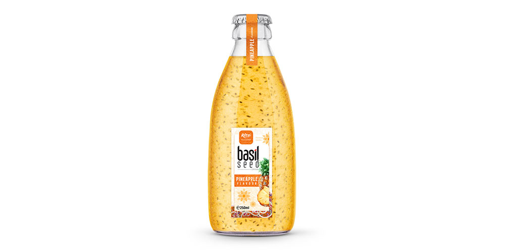 Basil seed pineapple 250ml glass bottle