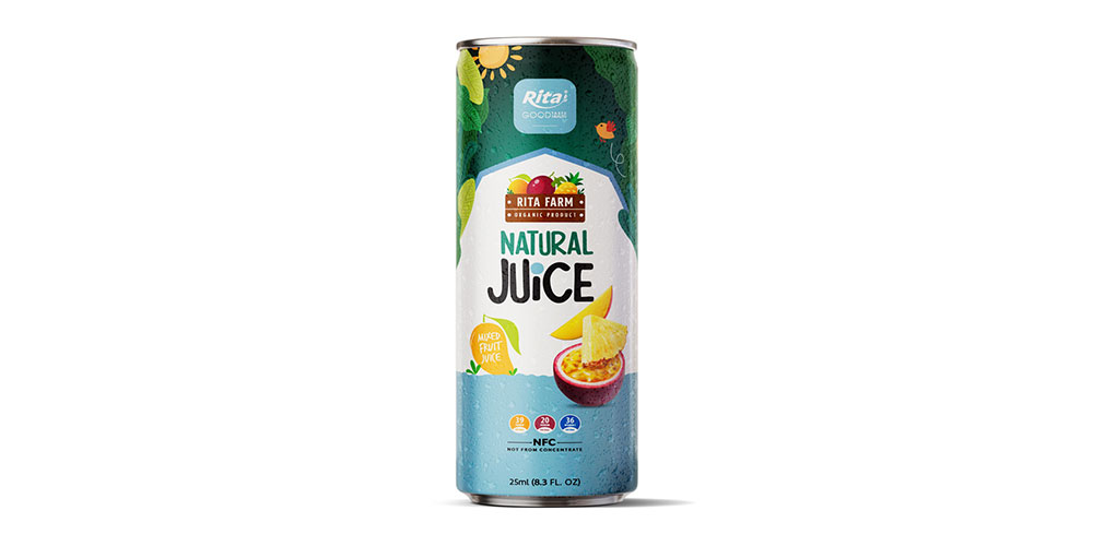 Natural Juice Mixed 250ml Can