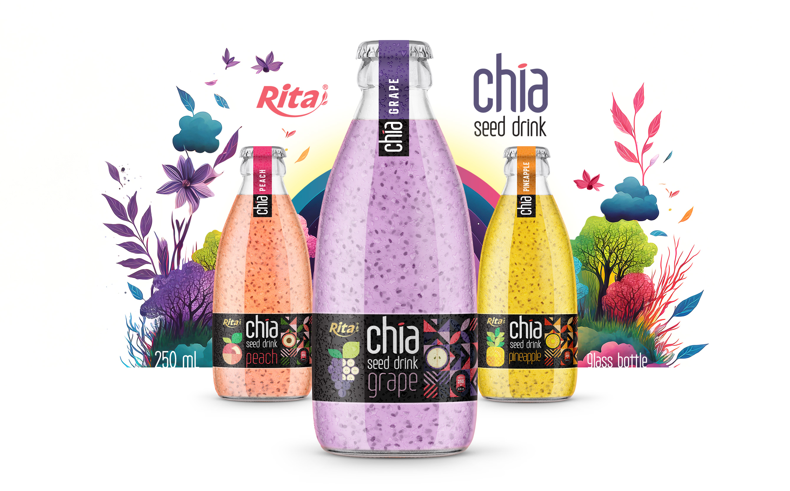 Best Chia seed drink with tropical fruit flavor