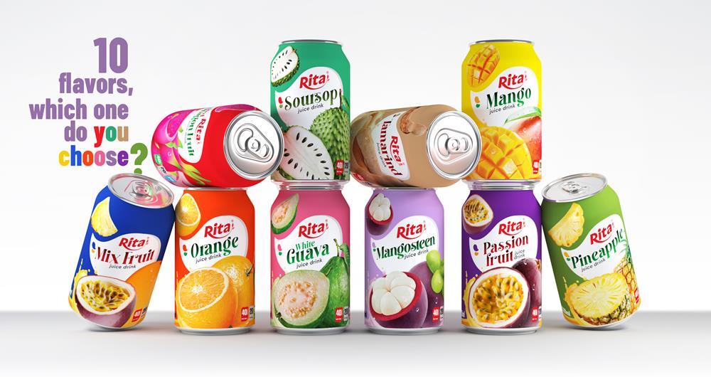 The best troipical fruit juice drink 330ml with 10 flavors