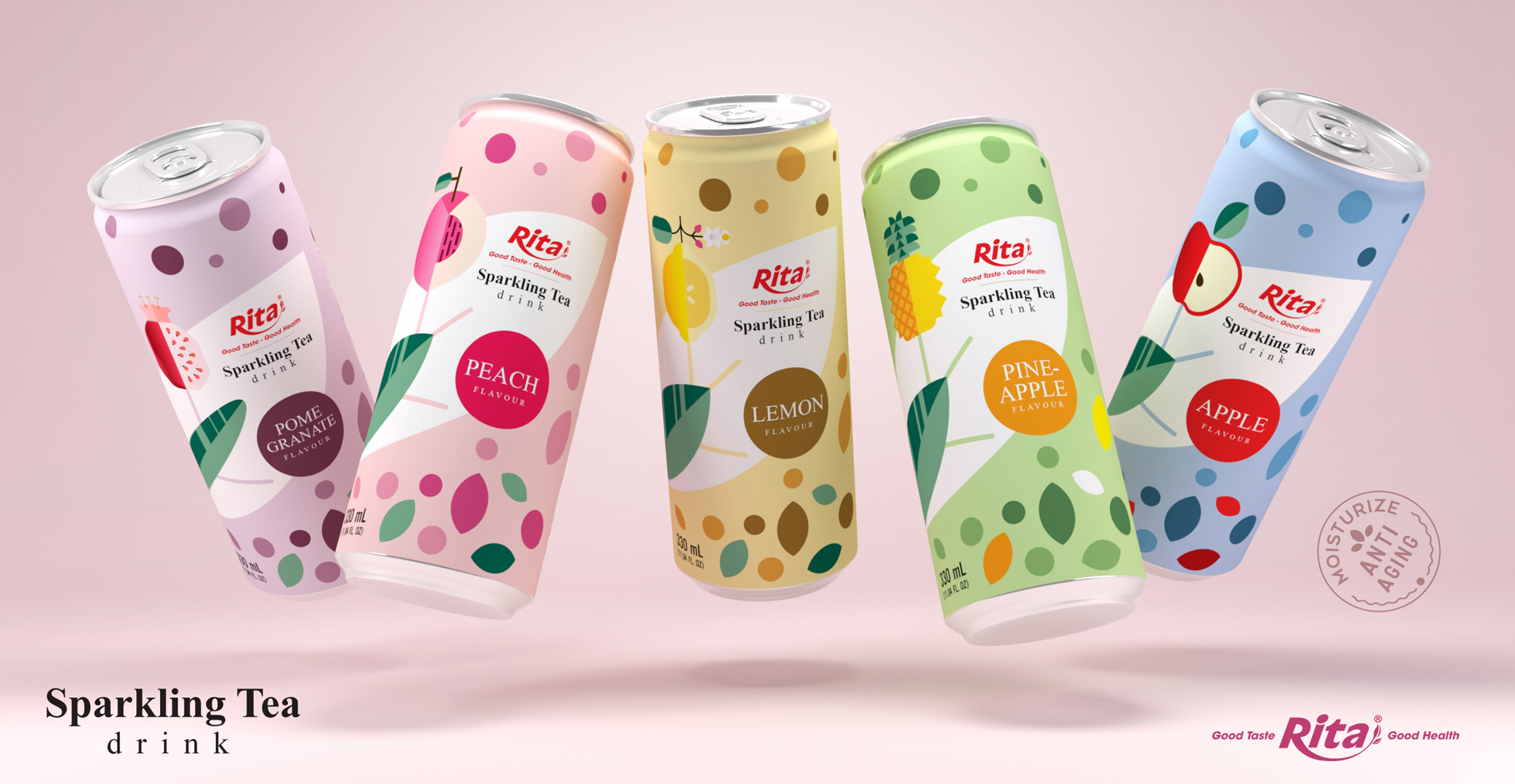 Sparkling Tea with fruit flavour from RITA own brand