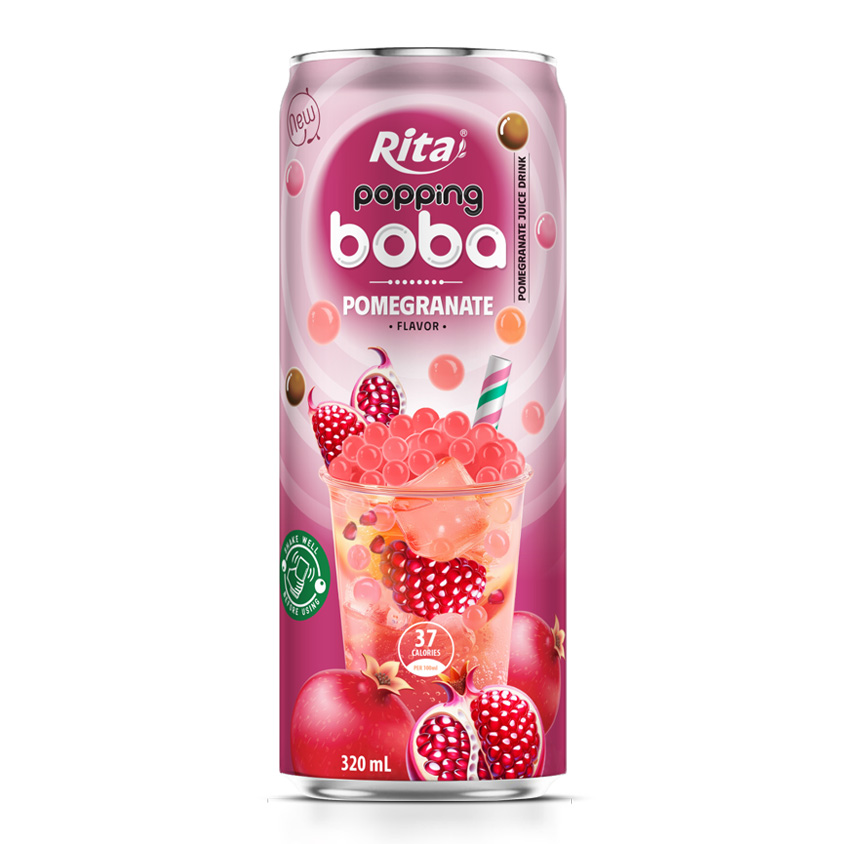 best popping boba with pomegranate flavor canned drink