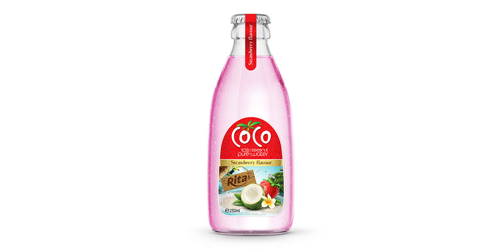 strawberry 250ml glass bottle