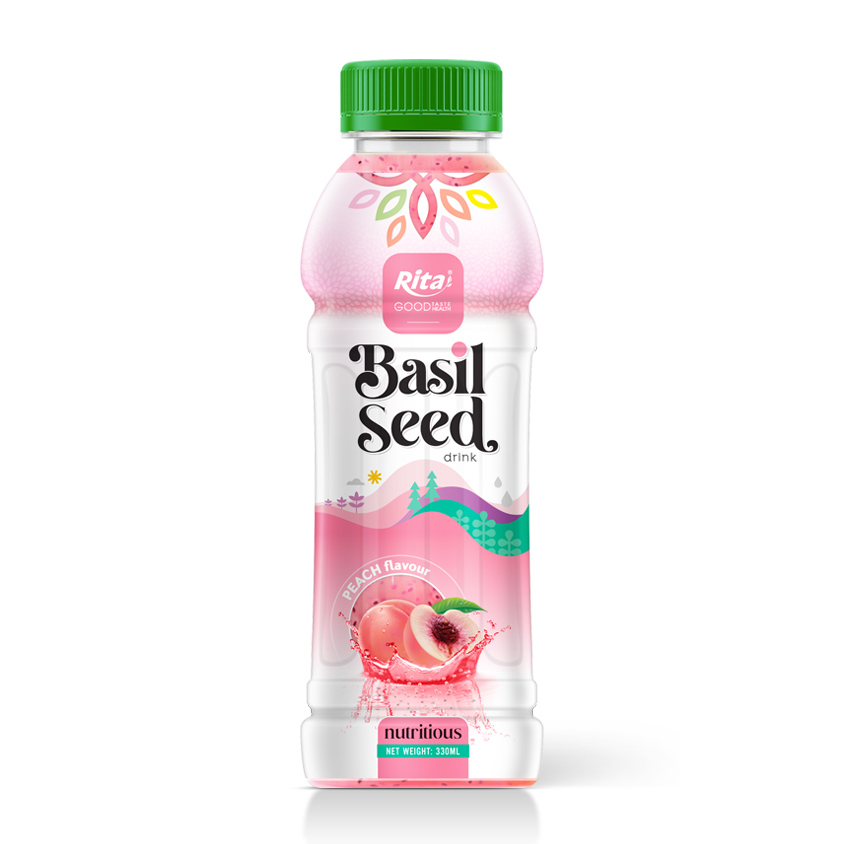 330 PET BOTTLE BASIL SEED WITH PEACH JUICE