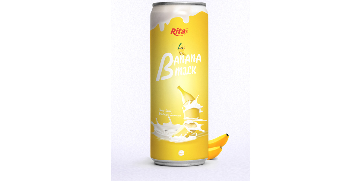 Banana milk drink 250ml slim can