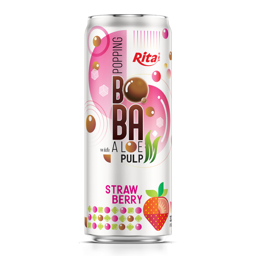 Perfect Blend of Popping Boba mix Strawberry Flavor 320ml Can