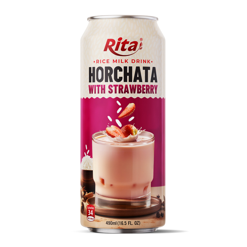 Rice Milk Drink Horchata With Strawberry 16.5 fl Oz Cans