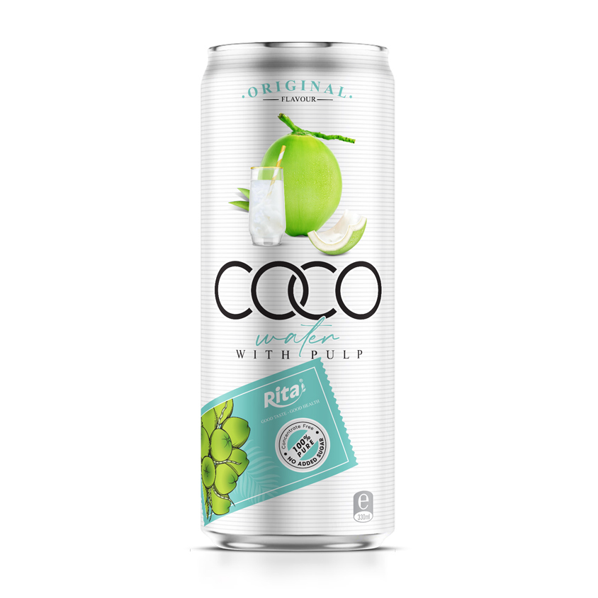 Coconut water with Pulp 330 ml Canned Rita Brand