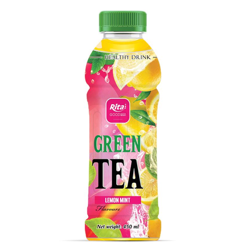 450ml Bottle Best Green Tea Drink Mix Lemon Mint Flavors