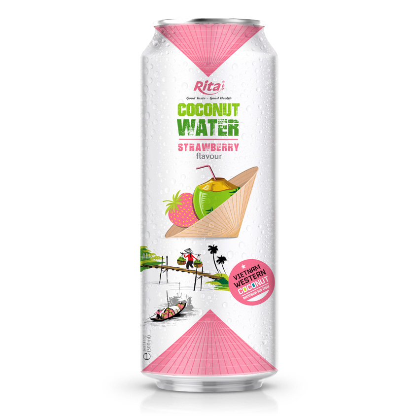 Rita Coconut water With Strawberry in 500 ml Alu Can