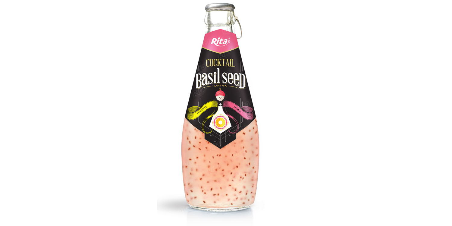 Cocktail flavor with basil seed drink