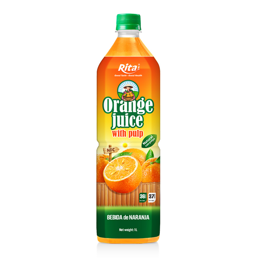 Wholesale Supplier 1L Pet Bottle Orange Juice With Pulp