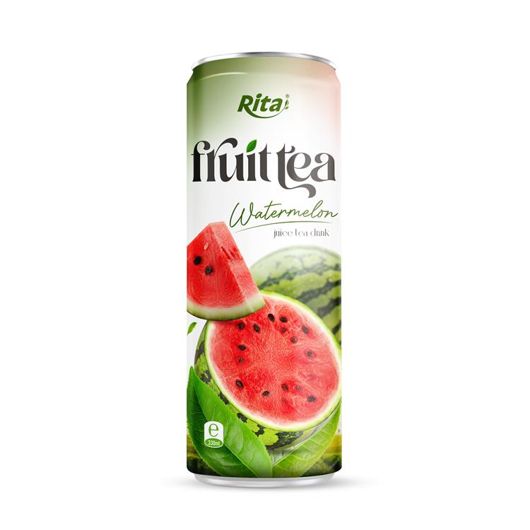 330ml Sleek Alu Can Tea Drink with Watermelon Flavor