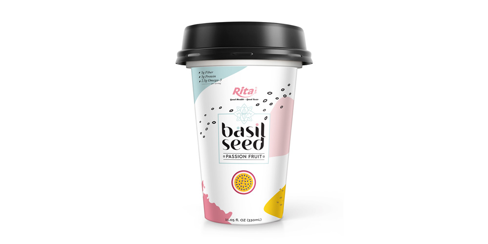 PP cup 330ml Basil seed with Passion flavor