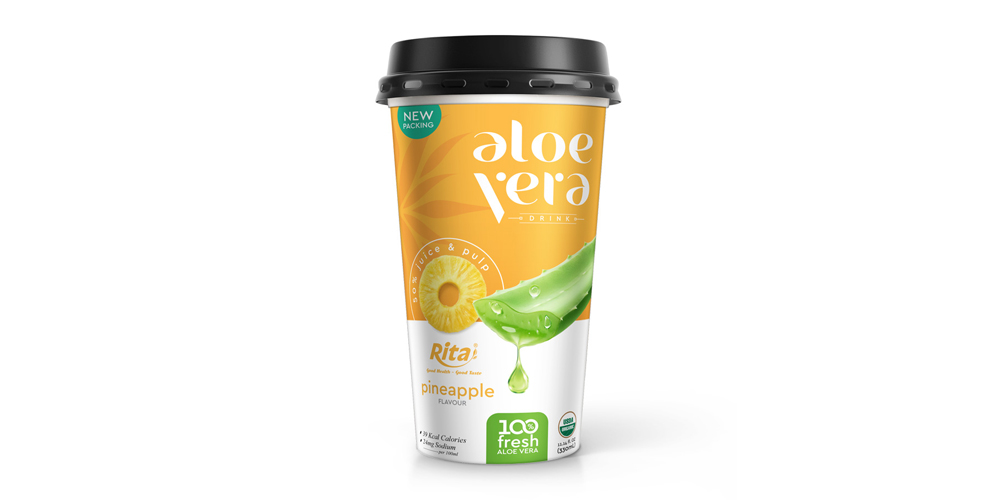 aloe vera juice with pineapple pp cup 330ml