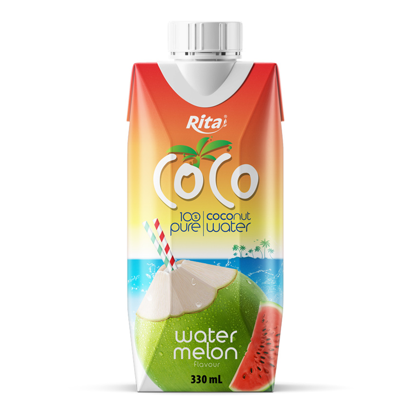 Coco 100% Pure Coconut Water With Watermelon Flavour 330ml Paper Box