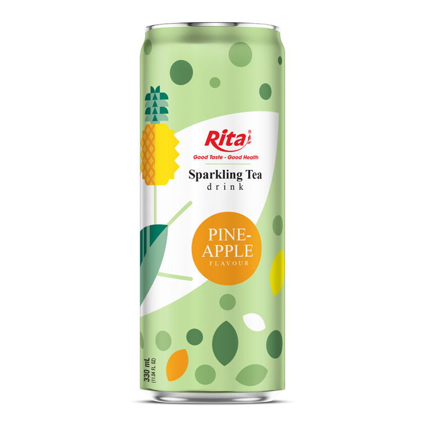 Sparkling Tea Drink With Pineapple Flavour 330ml Sleek Can