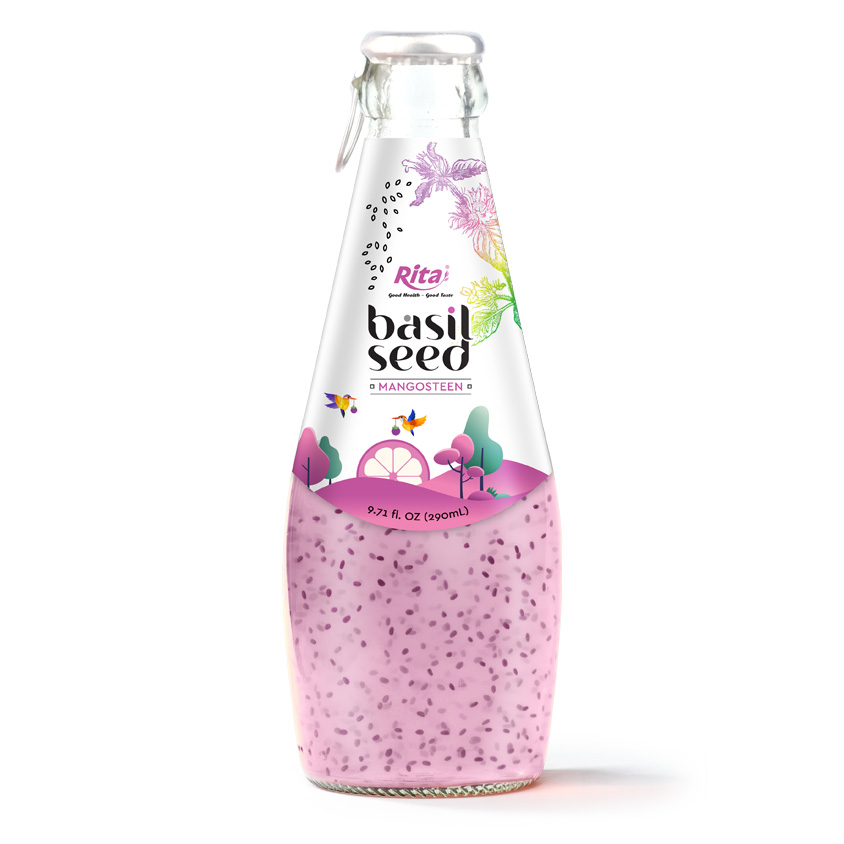 290 ML GLASS BOTTLE BASIL SEED WITH MANGOSTEEN JUICE