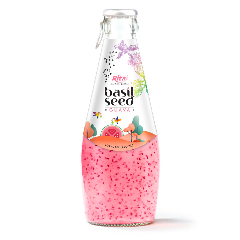 290 ML GLASS BOTTLE BASIL SEED WITH GUAVA JUICE