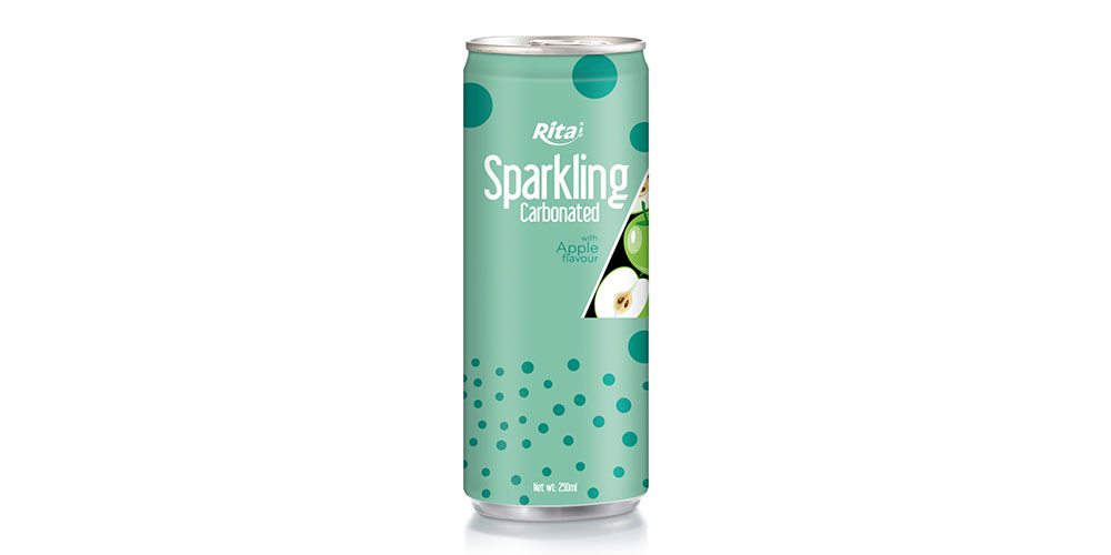 250ML CAN SPARKLING CARBONATED WITH APPLE FLAVOR