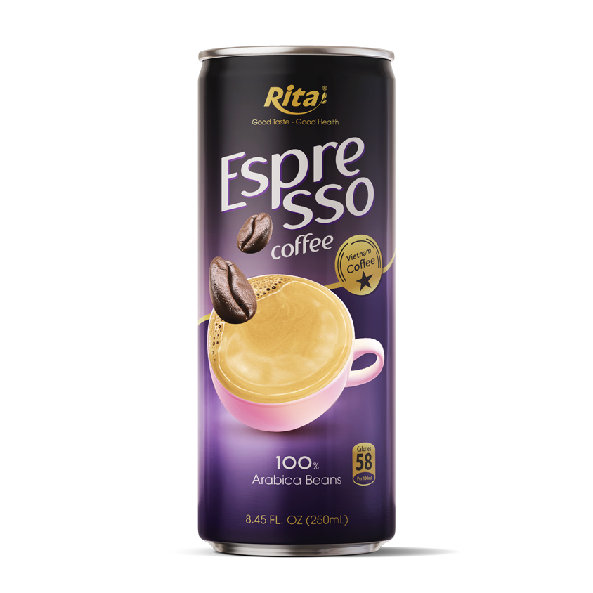 250ML CANNED ESPRESSO COFFEE WITH 100% ARABICA BEANS
