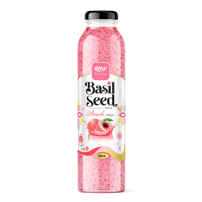 300 GLASS BOTTLE BASIL SEED WITH PEACH