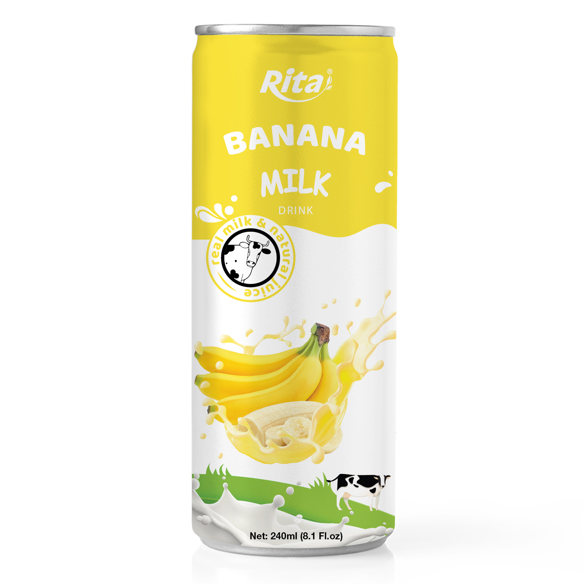 Best Natural Banana Juice with Real Milk Drink 240ml Can