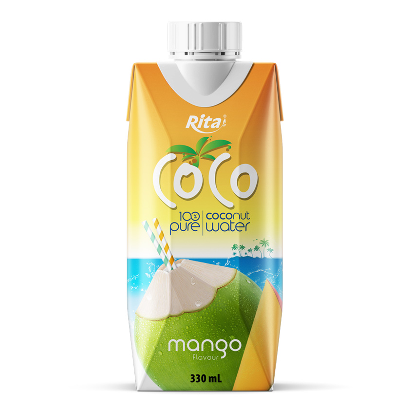 Coco 100% Pure Coconut Water With Mango Flavour 330ml Paper Box