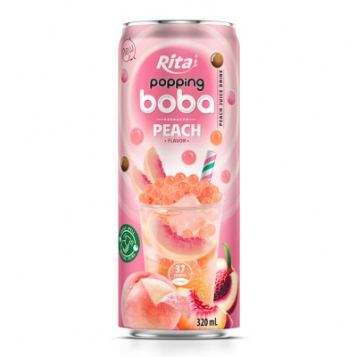 Best Popping Boba With Peach Flavor Canned Drink