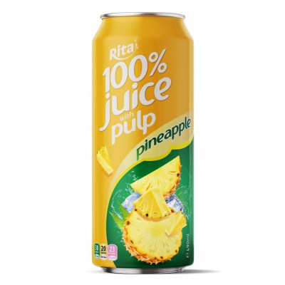 100% Natural Pineapple Juice With Pulp 500ml Cans