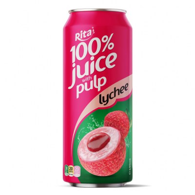 100% Lychee Juice With Pulp 500ml Cans