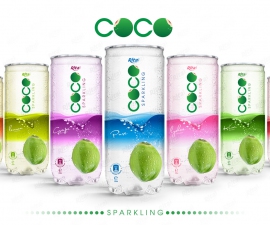 Sparking coconut water with lemon flavor 250ml Pet can