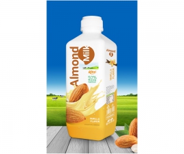 Almond milk drink with  vanilla flavor 1000ml PP bottle
