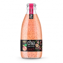 250ml Glass Bottle Chia Seed Drink with Peach Flavor