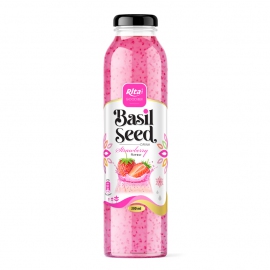 300 GLASS BOTTLE BASIL SEED WITH  STRAWBERRY FLAVOR