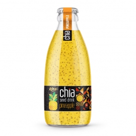 250ml Glass Bottle Chia Seed Drink with Pineapple Flavor